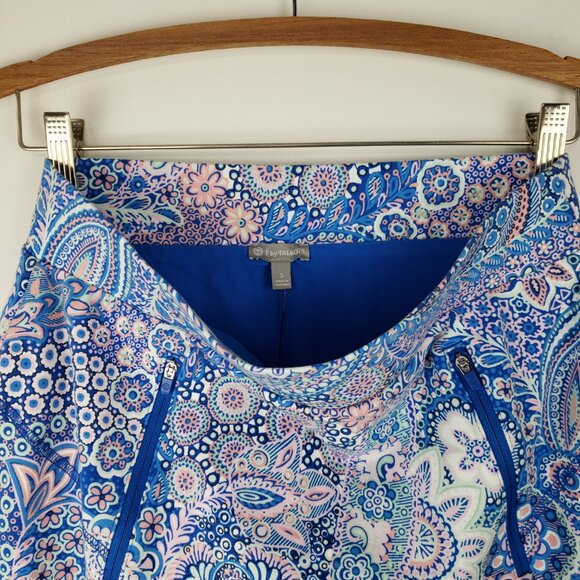 Talbots Everyday Stretch Skort Small Blue Dreamy Paisley Pull On NWT New - Picture 5 of 8